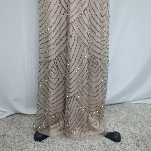 Adrianna Papel Gold Champagne Beaded Dress Maxi - Picture 5 of 12